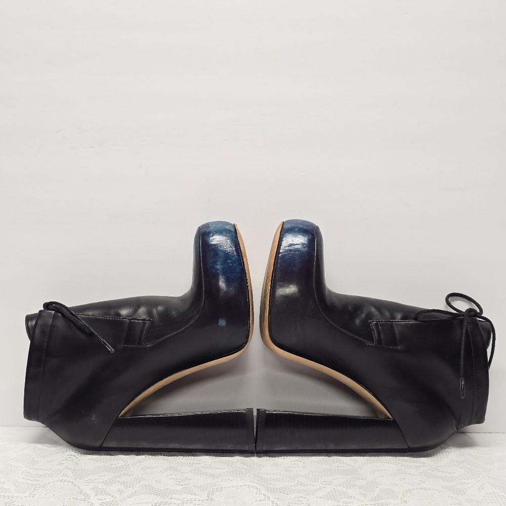 Alexander Wang Constance Black Leather Booties Blue Cast Died Toes Ultra High 8 - Picture 3 of 14